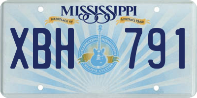 MS license plate XBH791