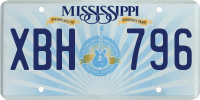 MS license plate XBH796
