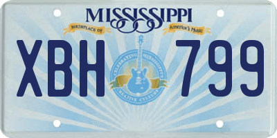 MS license plate XBH799