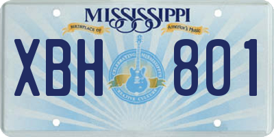 MS license plate XBH801