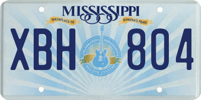 MS license plate XBH804