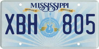 MS license plate XBH805