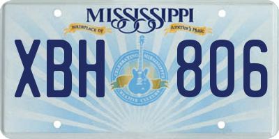 MS license plate XBH806