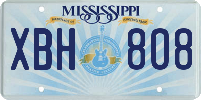 MS license plate XBH808
