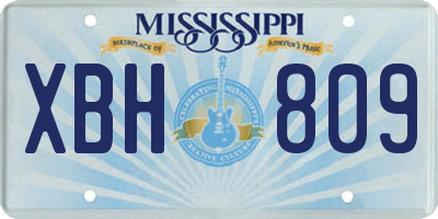 MS license plate XBH809