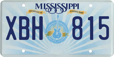 MS license plate XBH815