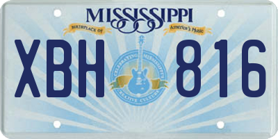 MS license plate XBH816