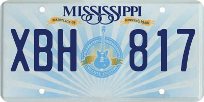 MS license plate XBH817