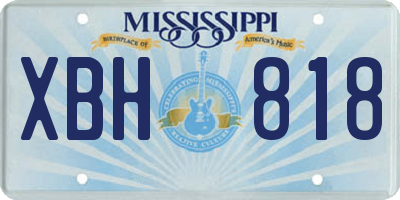 MS license plate XBH818