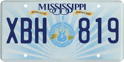 MS license plate XBH819