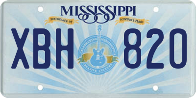 MS license plate XBH820