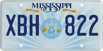 MS license plate XBH822