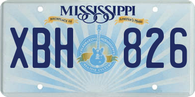 MS license plate XBH826