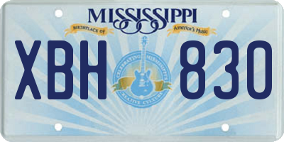 MS license plate XBH830