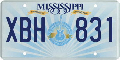 MS license plate XBH831