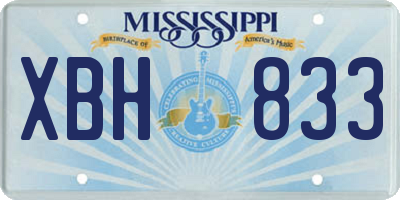 MS license plate XBH833