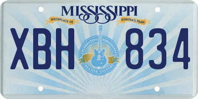 MS license plate XBH834