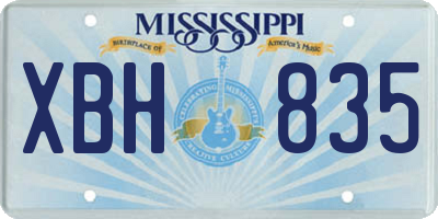MS license plate XBH835