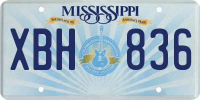 MS license plate XBH836