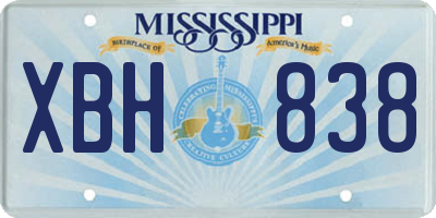 MS license plate XBH838