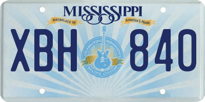 MS license plate XBH840