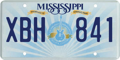 MS license plate XBH841