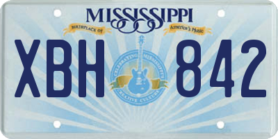 MS license plate XBH842