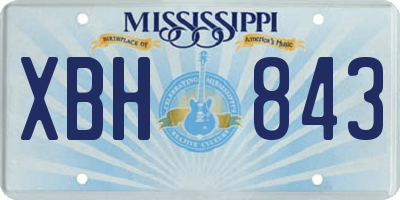 MS license plate XBH843