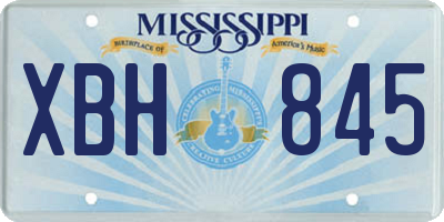 MS license plate XBH845
