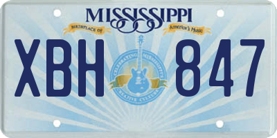 MS license plate XBH847