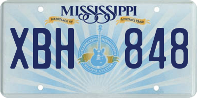 MS license plate XBH848