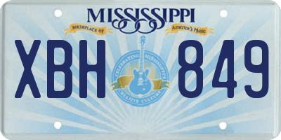 MS license plate XBH849