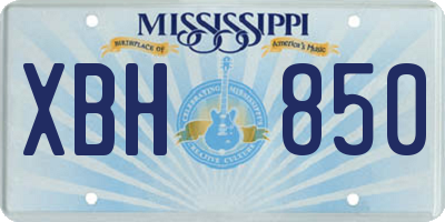 MS license plate XBH850