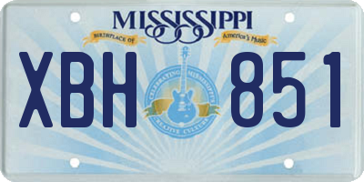 MS license plate XBH851