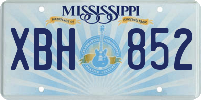 MS license plate XBH852
