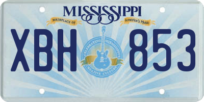 MS license plate XBH853