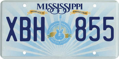 MS license plate XBH855