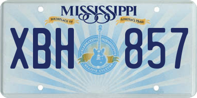 MS license plate XBH857