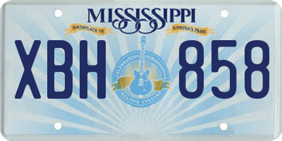 MS license plate XBH858