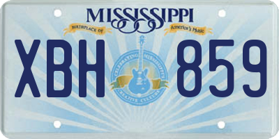 MS license plate XBH859