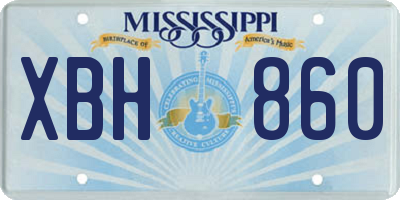 MS license plate XBH860
