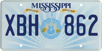MS license plate XBH862