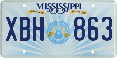 MS license plate XBH863
