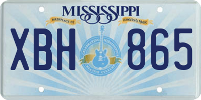 MS license plate XBH865
