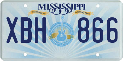 MS license plate XBH866