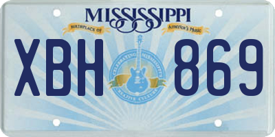 MS license plate XBH869