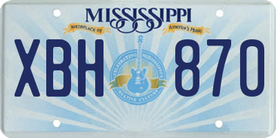 MS license plate XBH870
