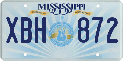 MS license plate XBH872
