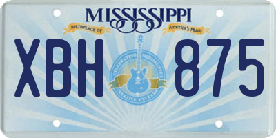 MS license plate XBH875