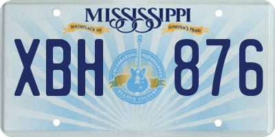 MS license plate XBH876